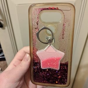 Lg g5 waterfall star glitter transparent case